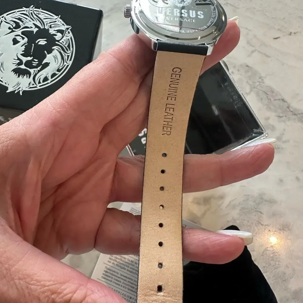 Versus Versace Metallic Timepiece with Lion Emblem Box